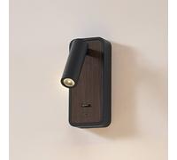 Lindby applique a LED Tallis, nera, USB-C, orientabile LINDBY