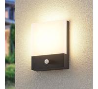 Lindby applique a LED Vanira, antracite, alluminio, sensore, IP54 LINDBY
