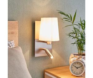 Lindby applique Aiden, bianco, nichel, lampada a LED da lettura LINDBY
