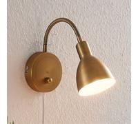Lindby applique Amrei, ottone antico, 42 cm, spina, dimmerabile LINDBY