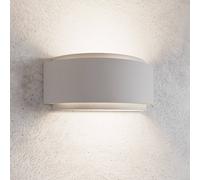 Lindby applique Cassian, gesso, 32 cm, bianco, semicircolare LINDBY