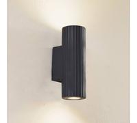 Lindby applique Christa, antracite, cemento, 25 cm, ondulato LINDBY