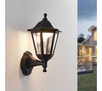 Lindby Applique da esterni LED Iavo, nero, lanterna, 38 cm LINDBY
