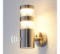Lindby Applique da esterni LED Lanea, 22 cm, acciaio inox, sensore LINDBY