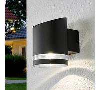 Lindby Lampada solare da esterni (Moderno) colore Grigio, in Acciaio Inox lampadina inclusa applique outdoor per giardino facciata casa terrazzo e balcone