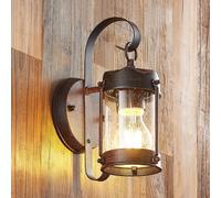 Lindby applique da esterno Farly, marrone ruggine, alluminio, 17 cm LINDBY