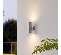Lindby applique da esterno Hakan, up/down, acciaio inox, IP44, GU10 LINDBY