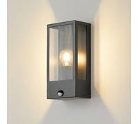 Lindby applique da esterno Ilana, nero, sensore, IP44, E27 LINDBY