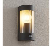 Lindby applique da esterno Junias, 24 cm, antracite, sensore LINDBY