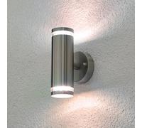 Lindby applique da esterni LED Tiberius, acciaio inox, up/down, IP44 LINDBY