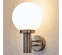 Lindby applique da esterno Nada, acciaio inossidabile, vetro, altezza 32 cm, E27 LINDBY
