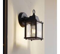 Lindby applique da esterno Rurik, nero, vetro, alluminio, E27 LINDBY