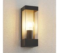 Lindby applique da esterno Tilian, altezza 25 cm, antracite, acciaio LINDBY