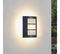 Lindby applique da esterno Vimal, E27, 26 cm, nero, alluminio LINDBY
