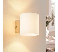 Lindby applique Gerrit, bianco, vetro, 10 cm di altezza, up/down, G9 LINDBY