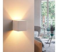 Lindby applique Kay, bianco, gesso, set da 2 LINDBY