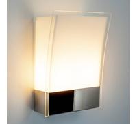 Lindby applique Malthe, altezza 27 cm, cromo, vetro, metallo LINDBY