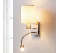 Lindby applique Shajan, 29 cm, tessuto, E27, lampada a LED da lettura LINDBY