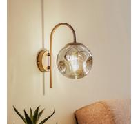 Lindby applique Valentina, E14, grigio fumo, vetro, 28,6 cm LINDBY