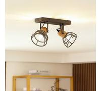 Lindby Arinthea, faretto da soffitto a 2 luci, nero, acciaio, E14 LINDBY