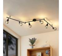 Lindby Eridia faretto soffitto nero 6 luci, lungo LINDBY