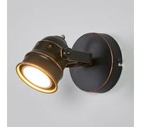 Lindby, faretto da parete Leonor, nero, metallo, a 9 luci, 9,5 cm LINDBY