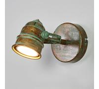 Lindby, faretto da parete Leonor, verde, metallo, a 9 luci, 9,5 cm LINDBY