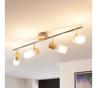 Lindby Faretto (Country) colore Ocra, in Legno ad es. Soggiorno & Sala da pranzo Lampada incasso plafoniera applique