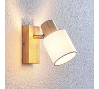 Lindby Faretto Wanessa, legno, bianco, E14, 14 cm, regolabile LINDBY