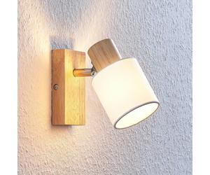 Lindby Faretto Wanessa, legno, bianco, E14, 14 cm, regolabile LINDBY