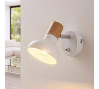 Lindby fatto da parete Fridolin, 14 cm, bianco, metallo, interruttore LINDBY