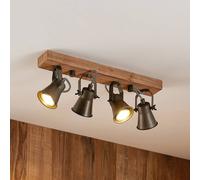 Lindby fatto da soffitto Grandesa, 35 cm, a 4 luci, legno, metallo LINDBY