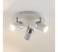 Lindby fatto Kardo, rotondo, a 3 luci, bianco, metallo, IP44 LINDBY