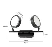 Lindby fatto Neros, nero, a 2 luci, 31,5 cm, CCT, ferro LINDBY