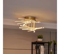 Lindby Flakira plafoniera LED, 10 luci ottone LINDBY