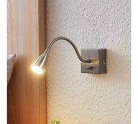 Lindby Jolka Lampada a LED da lettura, interruttore, nichel LINDBY