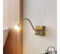 Lindby Jolka Lampada a LED da lettura, interruttore, ottone antico LINDBY