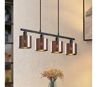 Lindby Joudy a sospensione, 4 luci, bronzo scuro LINDBY