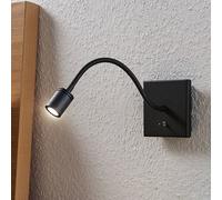 Lindby Lampada a LED da lettura Mayar, nero, metallo, 11cm LINDBY