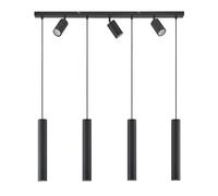 Lindby Lampada a Sospensione 7 Luci Nera 100 cm, Lampadario con Faretti Orientabili e Pendenti Cilindrici GU10 Lampade Sospese Moderne per Cucina Sala da Pranzo Soggiorno Camera Letto