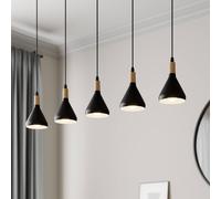 Lindby lampada a sospensione Arina, 100 cm, nero, a 5 luci LINDBY