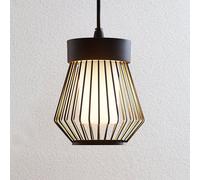 Lindby lampada a sospensione da esterno Vajana, Ø 19 cm, nero, alluminio LINDBY