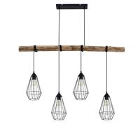 Lampada a sospensione 'Eldarion' dimmerabile (Country) colore Ocra, in Legno ad es. Soggiorno & Sala da pranzo (4 luci, E27) di Lindby | lampada a sospensione, lampada da soffitto, lampada