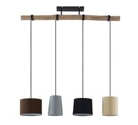 Lindby Lampada a sospensione dimmerabile (Moderno) colore Ocra, in Tessuto ad es. Soggiorno & Sala da pranzo lampada tessuto soffitto plafoniera