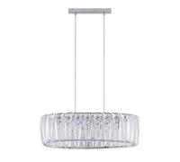 Lindby lampada a sospensione Sofia, 68 cm, a 3 luci, E14, cromo/trasparente LINDBY