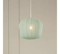 Lindby lampada a sospensione Helin, blu, Ø 35 cm, tessuto LINDBY