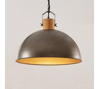 Lindby lampada a sospensione Holgar, verde, legno, metallo, Ø 45 cm, E27 LINDBY