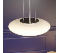 Lindby Lampada a sospensione LED Gunda, bianco, vetro, Ø 47 cm, dimmerabile LINDBY