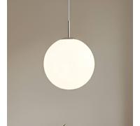 Lindby lampada a sospensione Marike, Ø 40 cm, bianco, vetro, globo, E27 LINDBY