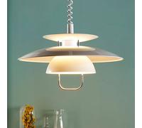 Lindby lampada a sospensione Nadija, bianca, 43 cm, regolabile in altezza, E27 LINDBY